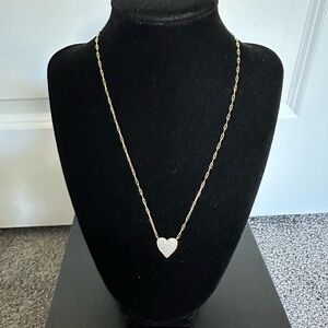Elegant  sterling silver (925) gold plated +cubic zirconia Heart Necklace.